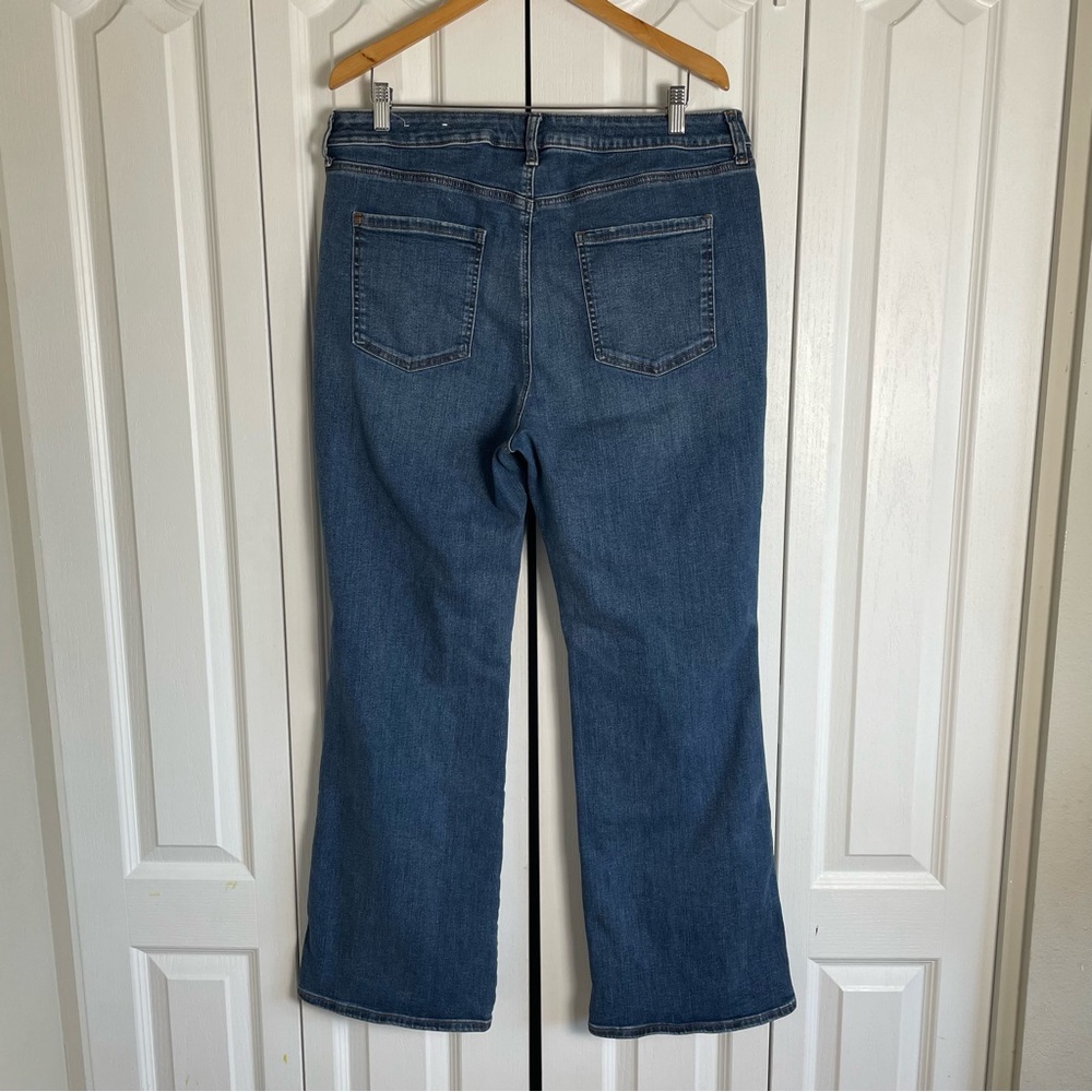 Chico's Define Me Flare Denim Jeans Women’s 16 Blue Wide Leg Cotton Boho Western - Picture 6 of 15